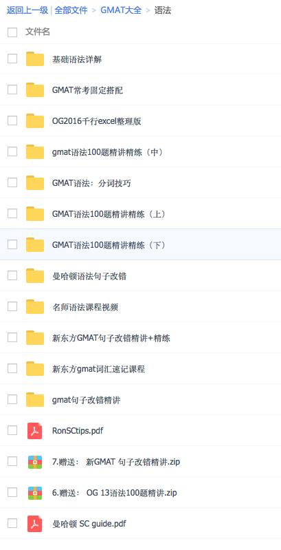 gmat机经,gmat备考资料,gmat免费gmat资料大全,最新免费gmat机经,最新机经时间表,数学机经,语法机经,阅读机经,语文机经, 博森gmat,gmat机经,gmat备考资料,gmat免费资料大全,最新免费gmat机经,王可达gmat,博森gmat,gmat机经,gmat备考资料,gmat免费资料大全,最新免费.GMAT考试换库时间表(10月25日换库)最新机经时间表可达GMAT--20160911公开课gmatGMAT Verbal 部分考什么--GMAT语文2016-08-24对于考G新手来说，熟悉GMAT语文VERBAL的各类基础知识和考试重点是必须做好我们该如何应对GMAT的频繁换库2016-08-24如果大家关注过GMAT考试，那么对于近两个月来GMAT题库换库周期的大幅度缩GMAT学术文章GMAT最新咨讯详情咨询独家备考资料。资料大全获取须知-博森gmat,gmat机经,gmat备考资料,gmat免费资料大全,最新免费gmat机经,王可达gmat,2016-11-25博森gmat,gmat机经,gmat备考资料,gmat免费资料大全,最新免费GMAT考试换库时间表(10月25日换库)2016-05-19最新机经时间表可达GMAT--20160911公开课gmat2016-08-25GMAT Verbal 部分考什么--GMAT语文2016-08-24对于考G新手来说，熟悉GMAT语文VERBAL的各类基础知识和考试重点是必须做好我们该如何应对GMAT的频繁换库2016-08-24如果大家关注过GMAT考试，那么对于近两个月来GMAT题库换库周期的大幅度缩 GMAT资料大全免费赠送新的学期来临，你睡醒了么？还是说，你打算用冷水浇一下您那可爱娇嫩的面庞，用丹田之气大吼一声：“朕要开始学习了！”     那么，为了方便有追求的一代好青年——你，我们决定在这个重要的时刻免费把所有GMAT资料全部奉上，静待您考出790的成绩，吓醒所有沉睡着的人！点击此处获得资料的方式资料包括GMAT小白必读每日更新GMAT鸡精GMAT词汇海外GMAT资料汇总GMAT真题大全GMAT逻辑GMAT语法GMAT阅读GMAT数学GMAT名师绝密课程 IRGMAT作文数学，IR，写作单项全部囊括所有最好最完整的GMAT的副科单项资料，并且有绝密视频课程，包你看完就会。小白必读包含了你所需要的所有入门常识，和备考方法GMAT最新鸡精每日更新鸡精，完全免费，绝对是最及时最完整最高大上的GMAT鸡精海外GMAT资料合集 海外GMAT资料汇总，汇集曼哈顿，knewton, magoosh, kaplan四大机构教材，并且有Ron的独家视频课程哦！真题大全OG的各个版本（从第10版到2017），PREP的各个版本，GWD的各个版本，还有第十代秘题（绝对独家）逻辑，语法，阅读单项囊括所有最好最完整的GMAT资料，并且有绝密视频课程，包你看完就会。想要这些资料么？年底之前我们会批量赠送，只需点击下面的红色文字，即可获得详细描述具体步骤的弹开文档。点击此处获得资料的方式可达gmatGMAT最新咨讯资料大全获取须知-博森gmat,gmat机经,gmat备考资料,gmat免费资料大全,最新免费gmat机经,王可达gmat,2016-11-25博森gmat,gmat机经,gmat备考资料,gmat免费资料大全, 2016-05-19最新机经时间表可达GMAT--20160911公开课gmat2016-08-25GMAT Verbal 部分考什么--GMAT语文2016-08-24对于考G新手来说，熟悉GMAT语文VERBAL的各类基础知识和考试重点是必须做好我们该如何应对GMAT的频繁换库2016-08-24如果大家关注过GMAT考试，那么对于近两个月来GMAT题库换库周期的大幅度缩.GMAT学术文章《GMAT加减法思维》连载13《GMAT加减法思维》连载12《GMAT加减法思维》连载11《GMAT加减法思维》连载10《GMAT加减法思维》连载9  第一卷_语法 某知名机构GMAT句子改错精讲+精练 名师语法课程视频 曼哈顿语法句子改错 官指2016千行excel整理版 GMAT语法：分词技巧 gmat语法100题精讲精练（中） GMAT语法100题精讲精练（下） GMAT语法100题精讲精练（上） gmat句子改错精讲 GMAT常考固定搭配 曼哈顿 SC guide RonSCtips 7.赠送： 新GMAT 句子改错精讲 6.赠送： 官指13语法100题精讲  第二卷逻辑 新东方名师GMAT逻辑官方指南逐题详解 新gmat逻辑官网指南逐题详解 逻辑名师视频课 【全真界面版】GMAT CR逻辑大全（包括GMAT & LSAT逻辑题）： GMAT OG 13逻辑逐题精讲 PowerScore逻辑圣经 Manhattan GMAT Critical Reasoning 4th edition - Guide 6 GMAT逻辑逐题精讲  第三卷名师绝密课程 王可达 黄卓明 管卫东 OG主题讲解  第四卷阅读 杨鹏GMAT长难句 新gmat阅读官网指南逐题详解 小安阅读法 绝密名师GMAT阅读官方指南逐题详解 经济学人报双语版 GMAT阅读名家视频课 朗文高级英语阅读上参考 朗文高级英语阅读参考  （下册）  第五卷真题、习题 可达秘题 各版本OG PREP Gwdtn24 GWD_TN完整版 赠+GMAT旧版【送】 LSAT  第六卷_作文数学IR  作文  数学  IR   第七卷GMAT入门 习题课 GMAT入门须知 GMAT复习四大要点 Gmat复习方法 GMAT词汇  第八卷_海外GMAT资料合集 曼哈顿_Ron课程 Knewton 请先读我——视频